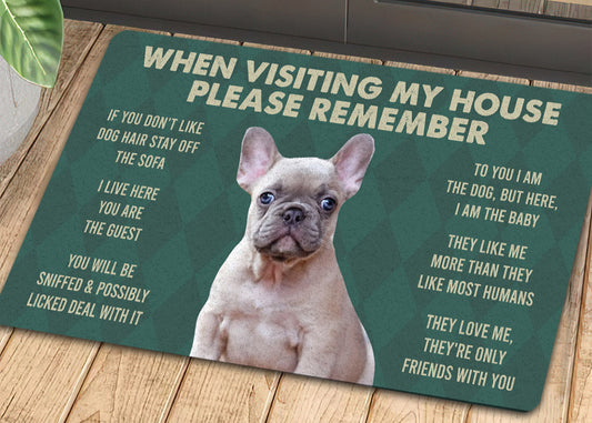 Joycorners French Bulldogs Dog Doormat, Please Remember I Live Here Gift For Dog Lovers, Housewarming Gift, Dog Decor LM0210
