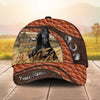 Joycorners Personalized Horse Orange Brown Leather Style Cap (9 Breeds)