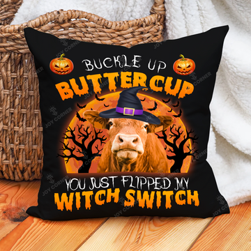 Joycorners Happy Halloween Gelbvieh Buckle Up Butter Cup Pillow Case