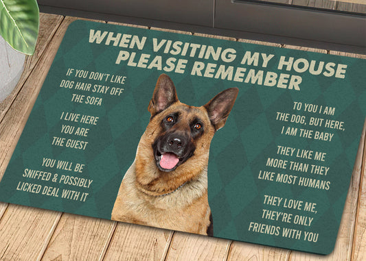 Joycorners German Shepherd Dogs Doormat, Please Remember I Live Here Gift For Dog Lovers, Housewarming Gift, Dog Decor LM0210