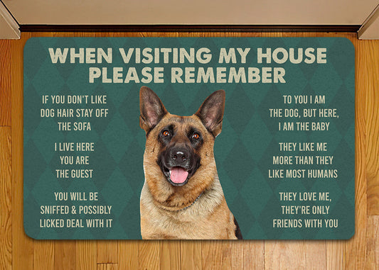 Joycorners German Shepherd Dogs Doormat, Please Remember I Live Here Gift For Dog Lovers, Housewarming Gift, Dog Decor LM0210