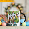 Joycorners Goat Christmas Personalized Name Two Tone Mug