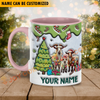 Joycorners Goat Christmas Personalized Name Two Tone Mug