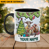 Joycorners Goat Christmas Personalized Name Two Tone Mug