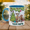 Joycorners Goat Christmas Personalized Name Two Tone Mug