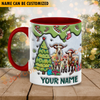 Joycorners Goat Christmas Personalized Name Two Tone Mug