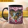 Joycorners Goat Couple Personalized Name Two Tone Mug