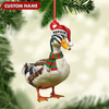 Joycorners Personalized Duck Acrylic Christmas Ornament – Custom Name Holiday Acrylic Gift for Hunters MT1111