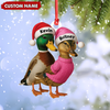 Joycorners Custom Funny Duck Couple Christmas Ornament – Personalized Names, Custom Gift for Couples & Animal Lovers MT1111