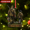Joycorners Personalized Duck Hunting Ornament for Dad and Son, Father & Son Camo Hunting Decoration, Duck Hunter Gift for Outdoor Lovers MT1111