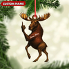 Joycorners Personalized Funny Moose Acrylic Christmas Ornament – Custom Decoration Holiday Gift for Hunters MT1111