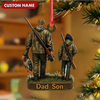 Joycorners Personalized Duck Hunting Ornament for Dad and Son, Father & Son Camo Hunting Decoration, Duck Hunter Gift for Outdoor Lovers MT1111