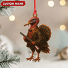 Joycorners Personalized Funny Turkey Hunter Ornament, Dapper Gobbler with Gun Christmas Decor, Unique Gag Gift for Hunters and Men MT1111