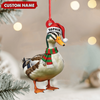 Joycorners Personalized Duck Acrylic Christmas Ornament – Custom Name Holiday Acrylic Gift for Hunters MT1111