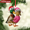 Joycorners Custom Funny Duck Couple Christmas Ornament – Personalized Names, Custom Gift for Couples & Animal Lovers MT1111