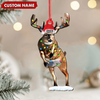 Joycorners Personalized Deer Acrylic Christmas Ornament – Custom Name Buck with Lights Holiday Gift MT1111