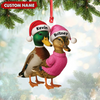 Joycorners Custom Funny Duck Couple Christmas Ornament – Personalized Names, Custom Gift for Couples & Animal Lovers MT1111