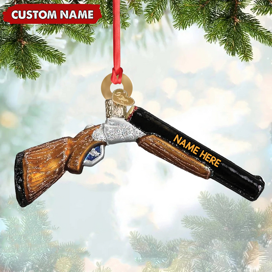Joycorners Personalized Shotgun Christmas Ornament – Custom Name Gift for Hunters & Outdoorsmen MT1111