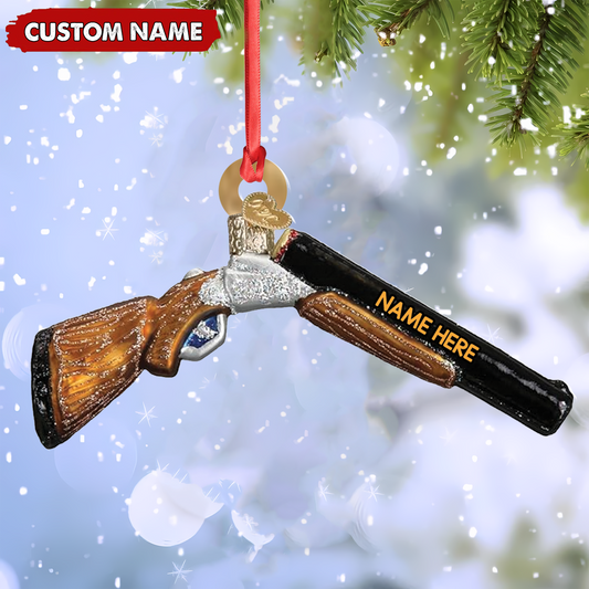 Joycorners Personalized Shotgun Christmas Ornament – Custom Name Gift for Hunters & Outdoorsmen MT1111