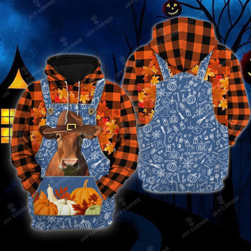 Joycorners Happy Halloween Guernsey Orange Plaid All Printed 3D Shirt