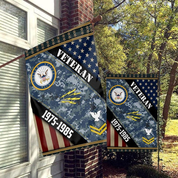 Joycorners Personalized US Navy Rating Combo Garden Flag and House Flag