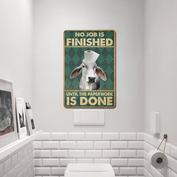 Joycorners Brahman Cattle WC Paper Portrait Canvas