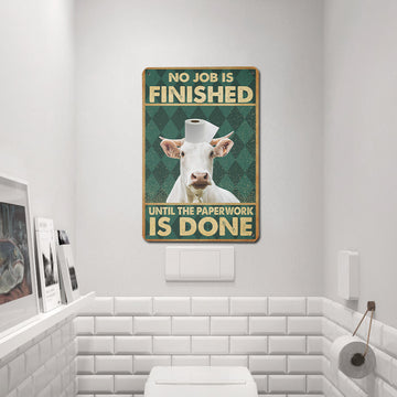 Joycorners Charolais WC Paper Portrait Canvas