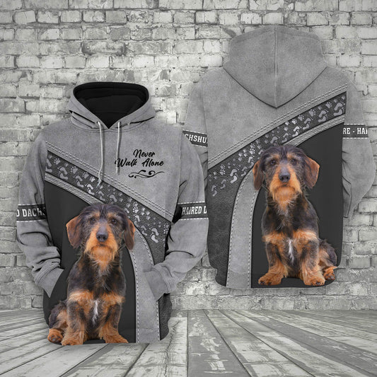 Joycorners Wire Haired Dachshund Love Never Walk Alone Custom Name And Dog 3D Full Print Shirts