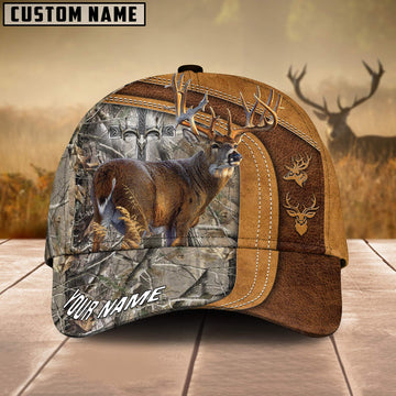Joycorners  Cross America Hunting Deer Leather Pattern Personalized Hats 3D Multicolored