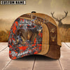 Joycorners  Cross America Hunting Deer Leather Pattern Personalized Hats 3D Multicolored