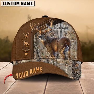 Joycorners Cross Hunting Deer Leather Pattern Personalized Hats 3D Multicolored
