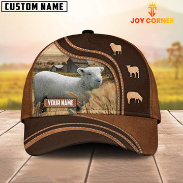 Joy Corners Southdown Sheep Customized Name Brown Cap