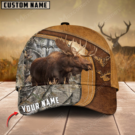 Joycorners Cross America Hunting Moose Leather Pattern Personalized Hats 3D Multicolored