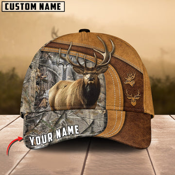 Joycorners Cross America Hunting Elk Leather Pattern Personalized Hats 3D Multicolored