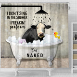 Joy Corners Black Baldy I Don't Sing In The Shower 3D Shower Curtain