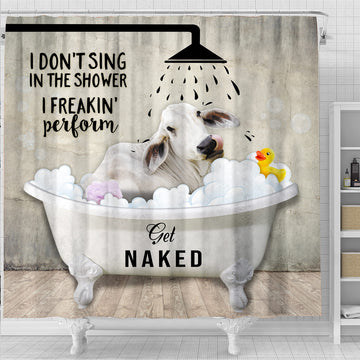 Joy Corners Brahman Cattle I Don't Sing In The Shower 3D Shower Curtain