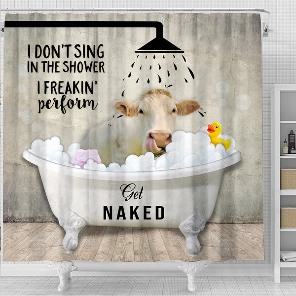 Joy Corners Charolais I Don't Sing In The Shower 3D Shower Curtain