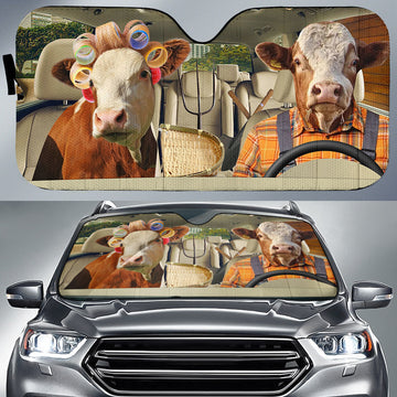 Joycorners Funny Simmental Diving All Over Printed 3D Sun Shade