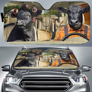 Joycorners Funny Black Angus Diving All Over Printed 3D Sun Shade