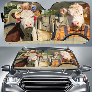 Joycorners Funny Hereford Diving All Over Printed 3D Sun Shade