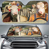 Joycorners Funny Brown Horse Diving All Over Printed 3D Sun Shade