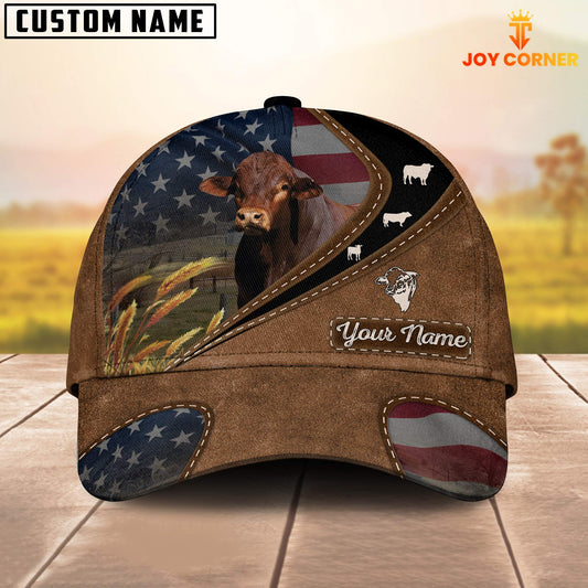 Joycorners Beefmaster Leather Pattern American Customized Name Cap