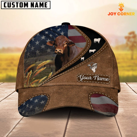 Joycorners Beefmaster Leather Pattern American Customized Name Cap
