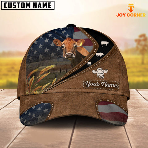 Joycorners Jersey Leather Pattern American Customized Name Cap