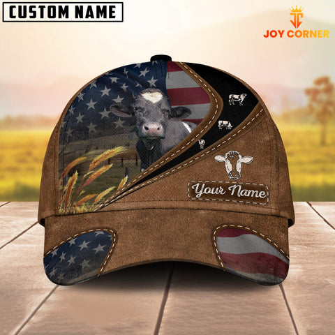 Joycorners Holstein Leather Pattern American Customized Name Cap