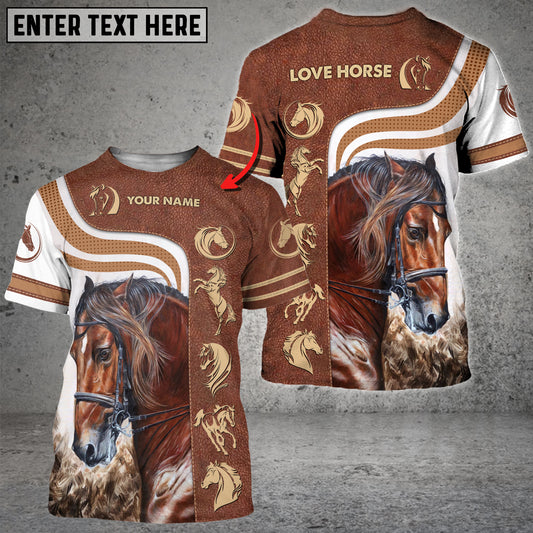 Joycorners Brown Horse Custom Name 3D Shirts