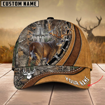 Joycorners Cross America Hunting Deer Leather Pattern 2 Personalized Hats 3D Multicolored