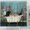 Joy Corners Black Horse Taking Shower Under The Sea 3D Shower Curtain