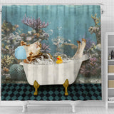 Joy Corners Hereford Taking Shower Under The Sea 3D Shower Curtain