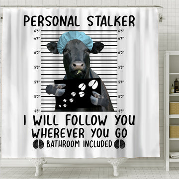 Joy Corners Black Angus Lovely Personal Stalker 3D Shower Curtain
